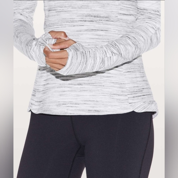 Lululemon Runderful Long Sleeve Space Dye Camo White Silver Spoon 10 - Picture 2 of 9
